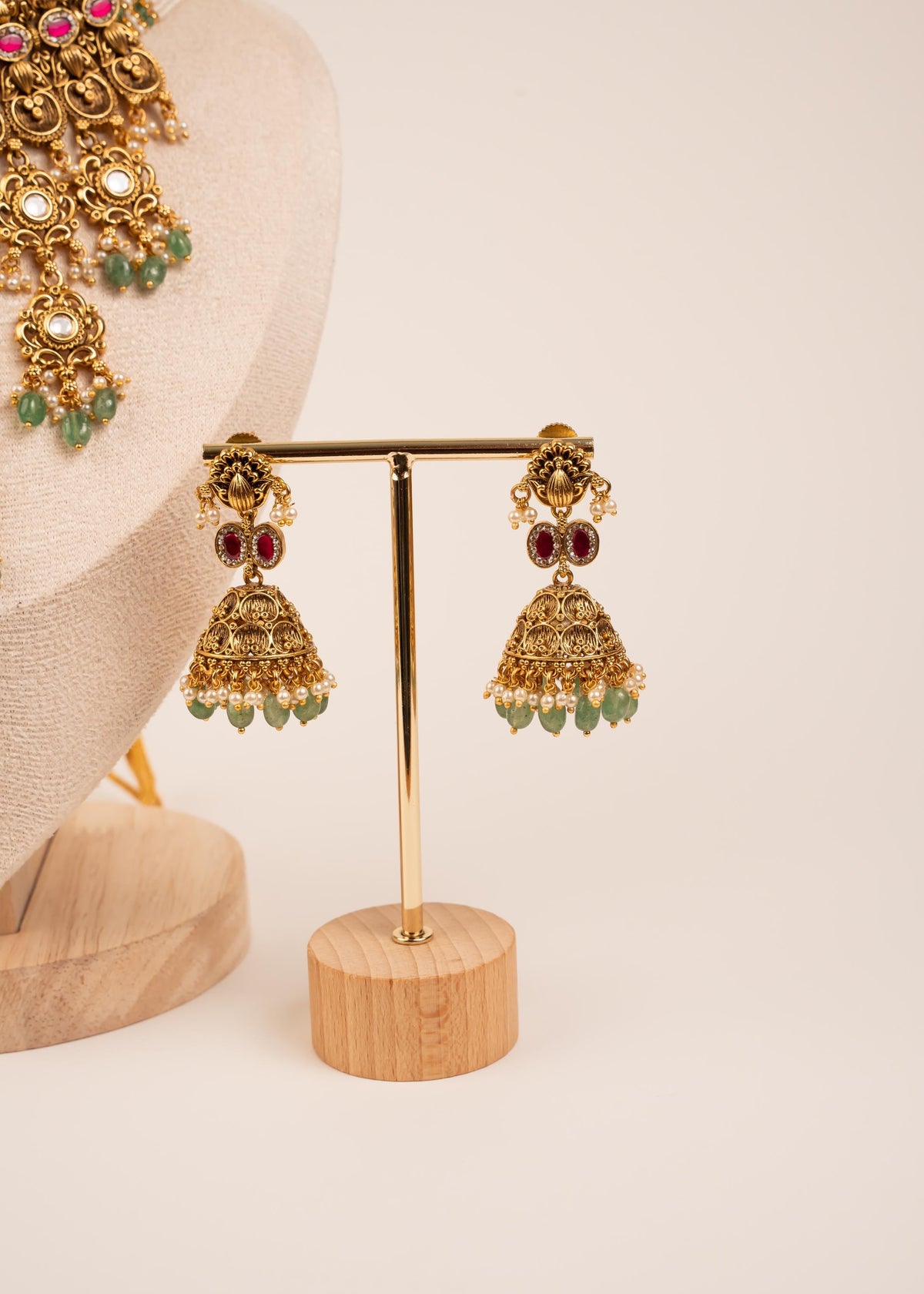 Kundan Waterfall Choker Necklace Set/ Indian Bridal Jewelry/ Statement Necklace Set/ Wedding Jewelry/ Pakistani Jewelry/ Jhumkas/ Pink