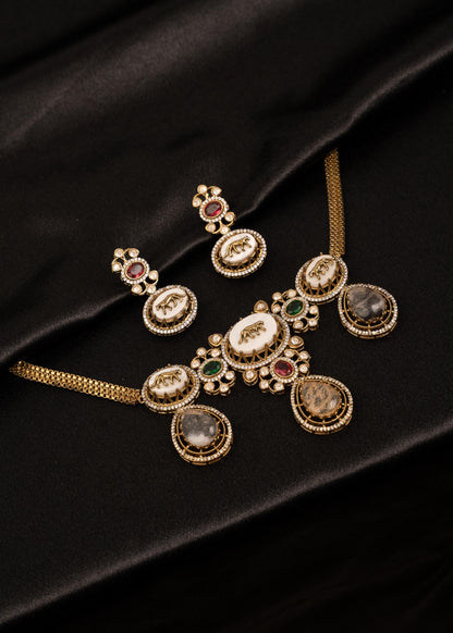 Sabyasachi Inspired Choker Necklace Set/ Indian Wedding Necklace/ Statement Jewelry/ Kundan Necklace Set/ Minimalistic Necklace/ Bridesmaid