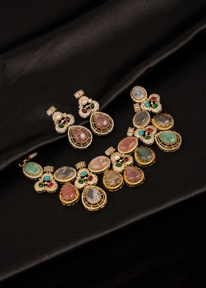 Sabyasachi Inspired Choker Necklace Set/ Designer Necklace/ Indian Wedding Jewelry/ Trendy Statement Necklace/ Wedding Jewelry/ Multicolor