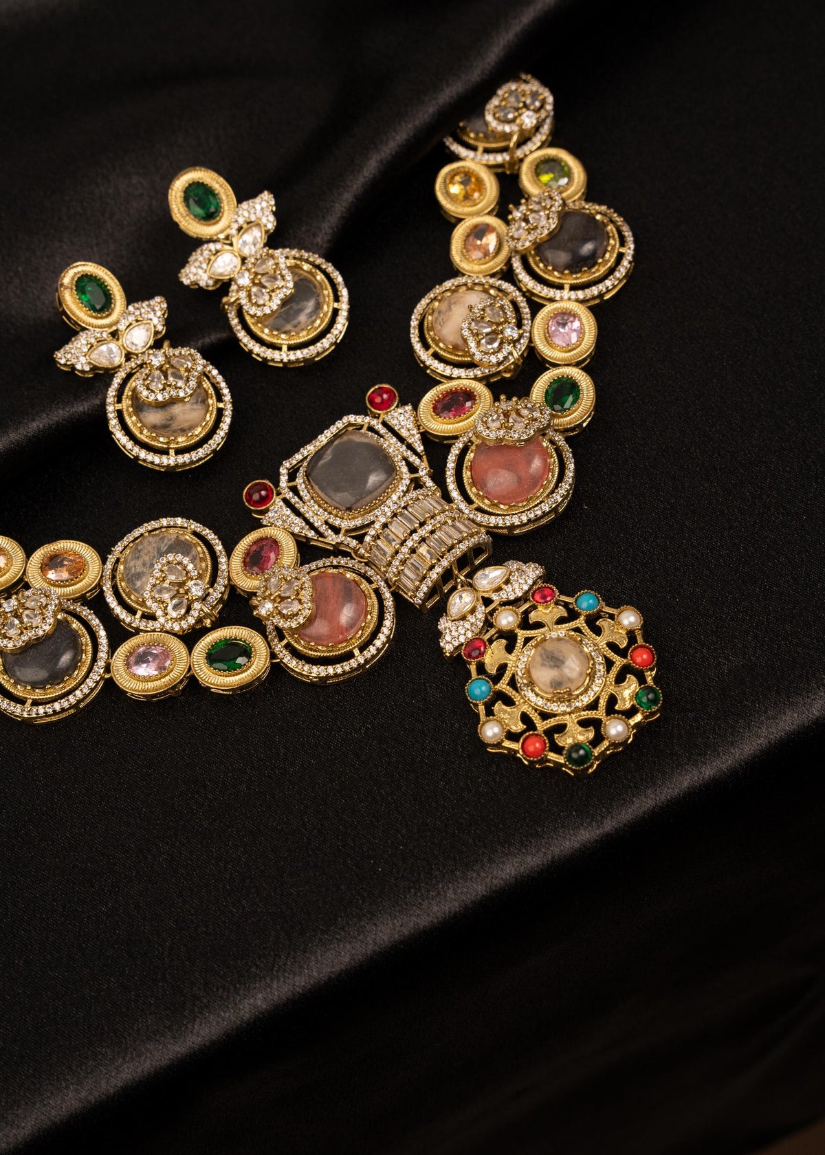 Premium Sabyasachi Inspired Choker Necklace Set/ Indian Statement Necklace Set/ Bollywood Jewelry/ Bridal Necklace/ Kundan Necklace