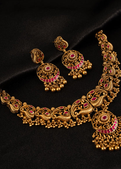 Exclusive Kundan Meenakari Choker Necklace Set/ South Indian Jewelry/ Wedding necklace/ Ruby Green Necklace/ Statement Necklace/ Antique