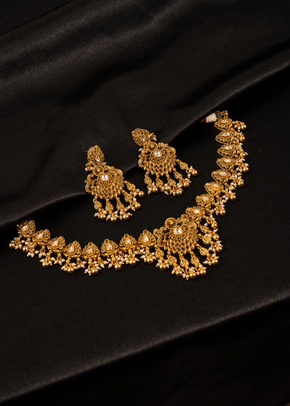 Premium Gold Plated Kundan Choker Necklace Set/ Indian Wedding Necklace/ Traditional Jewelry/ Statement Necklace/ Bridesmaid Jewelry