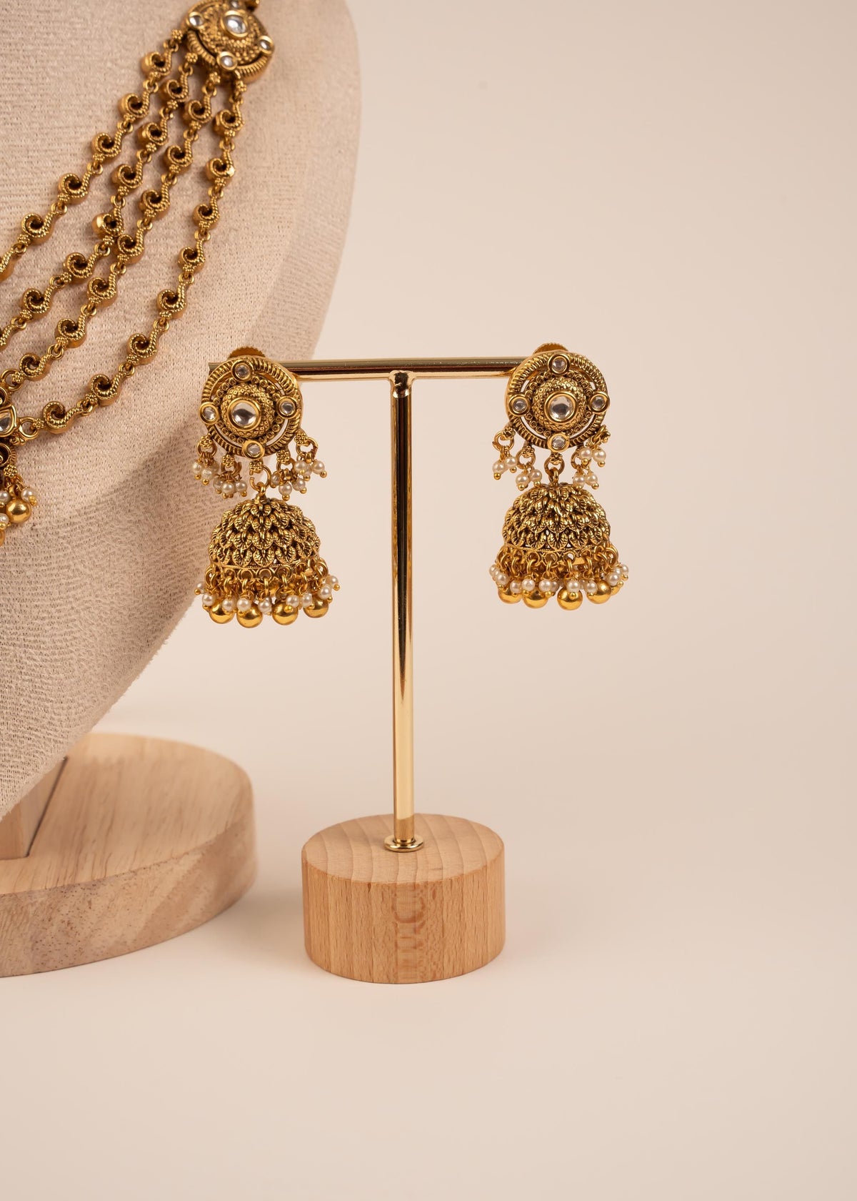 Premium Layered Kundan Choker Necklace Set With Jhumka Earrings/ Indian Wedding Jewelry/ Statement Jewelry/ Traditional Necklace/ Ruby