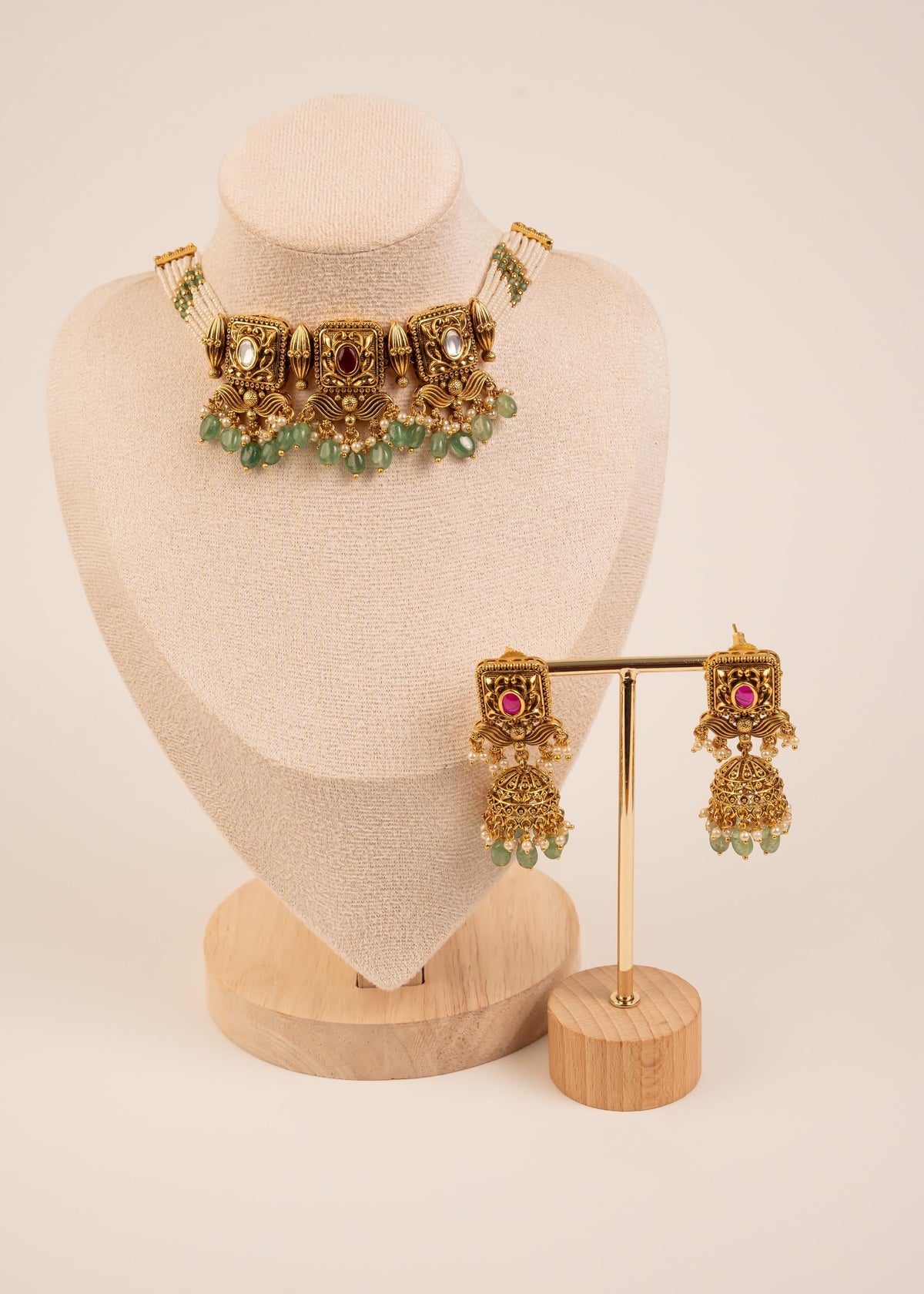 Gold Plated Kundan Choker Necklace Set/ Traditional Jewelry/ Indian Wedding Necklace/ Bridal Jewelry/ Statement Necklace/ Bridesmaid Jewelry