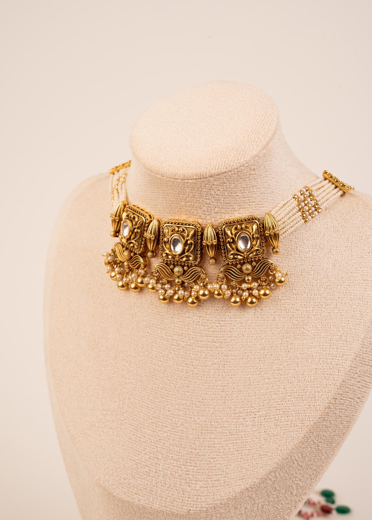 Gold Plated Kundan Choker Necklace Set/ Traditional Jewelry/ Indian Wedding Necklace/ Bridal Jewelry/ Statement Necklace/ Bridesmaid Jewelry