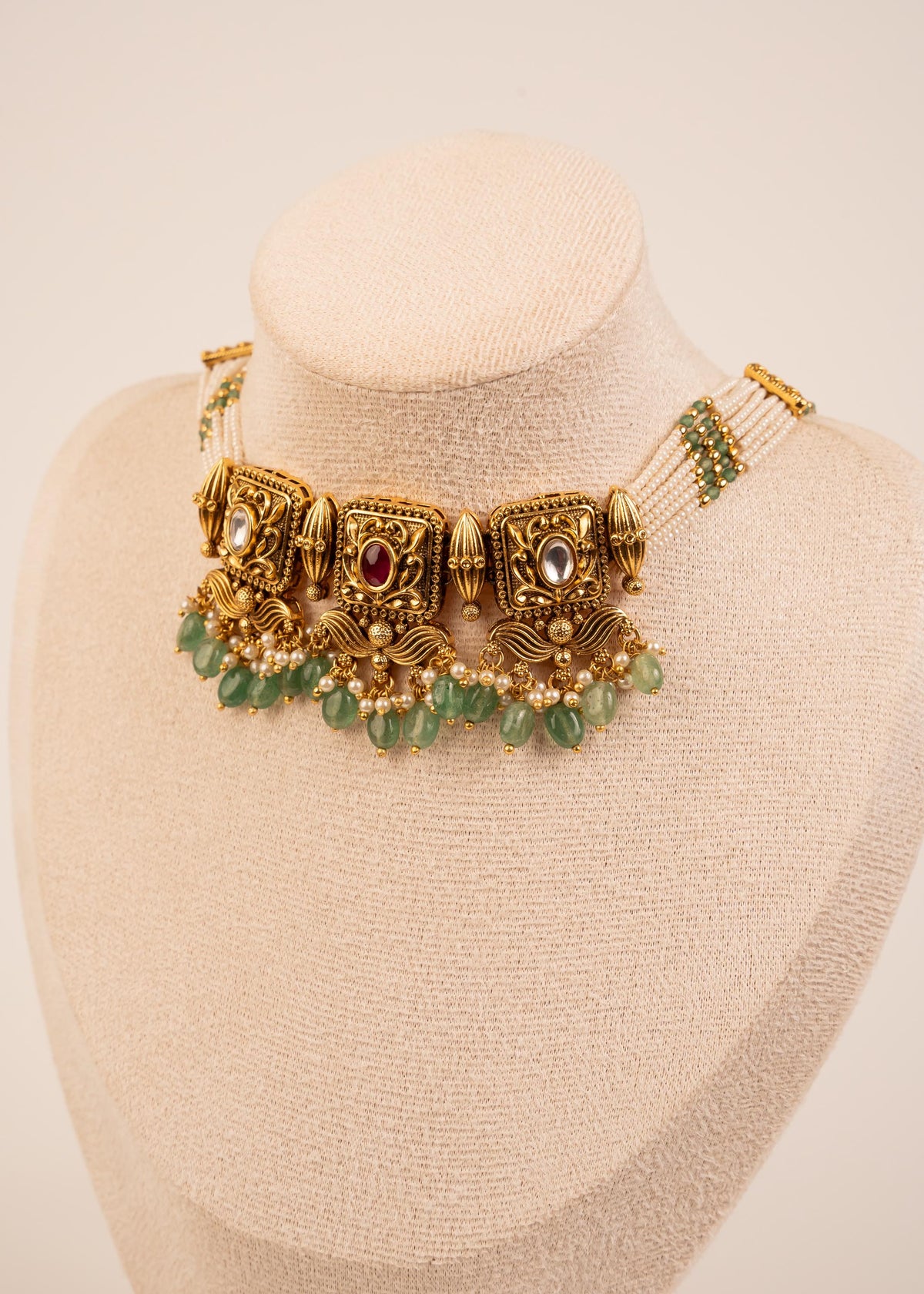 Gold Plated Kundan Choker Necklace Set/ Traditional Jewelry/ Indian Wedding Necklace/ Bridal Jewelry/ Statement Necklace/ Bridesmaid Jewelry
