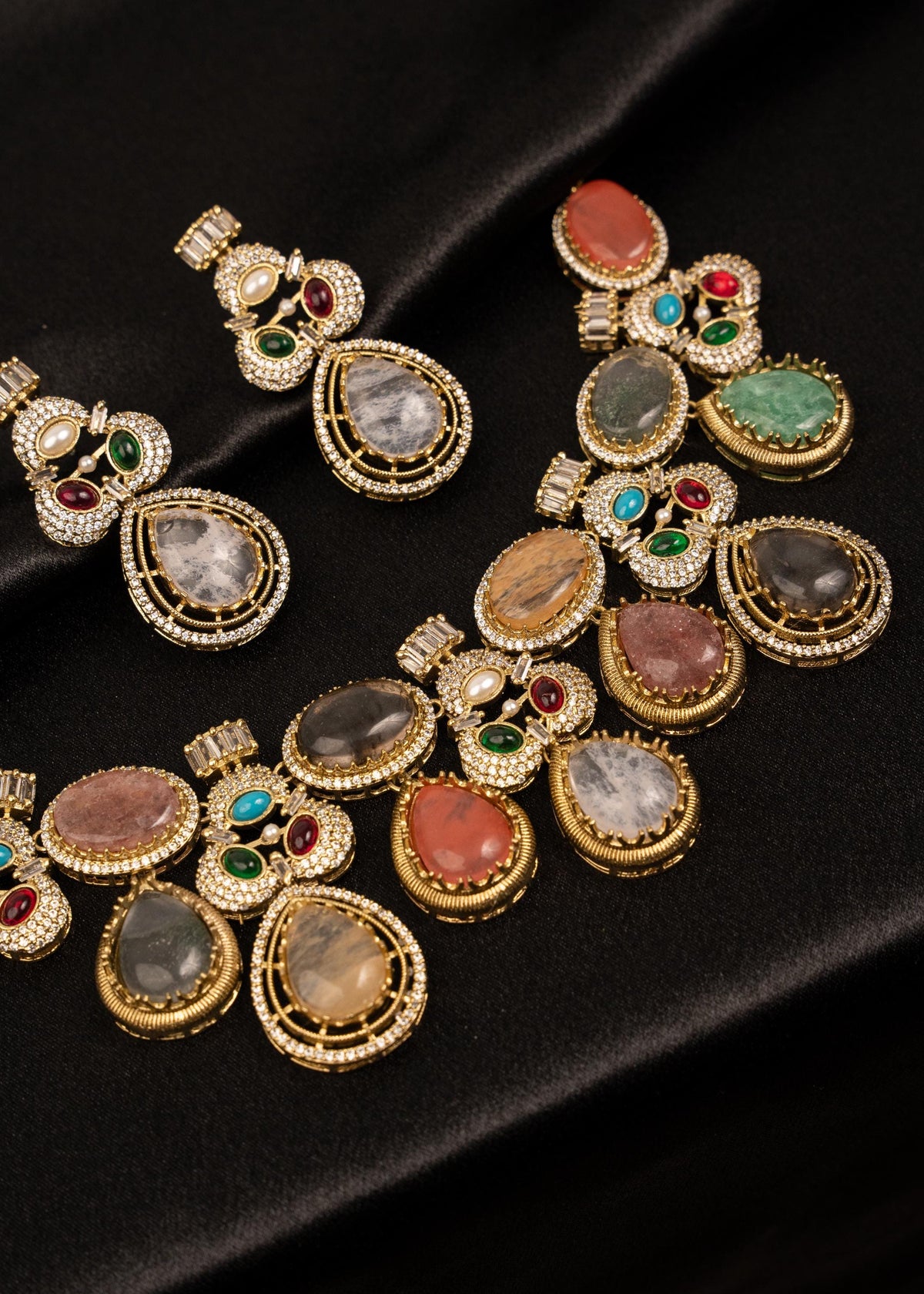 Sabyasachi Inspired Choker Necklace Set/ Designer Necklace/ Indian Wedding Jewelry/ Trendy Statement Necklace/ Wedding Jewelry/ Multicolor