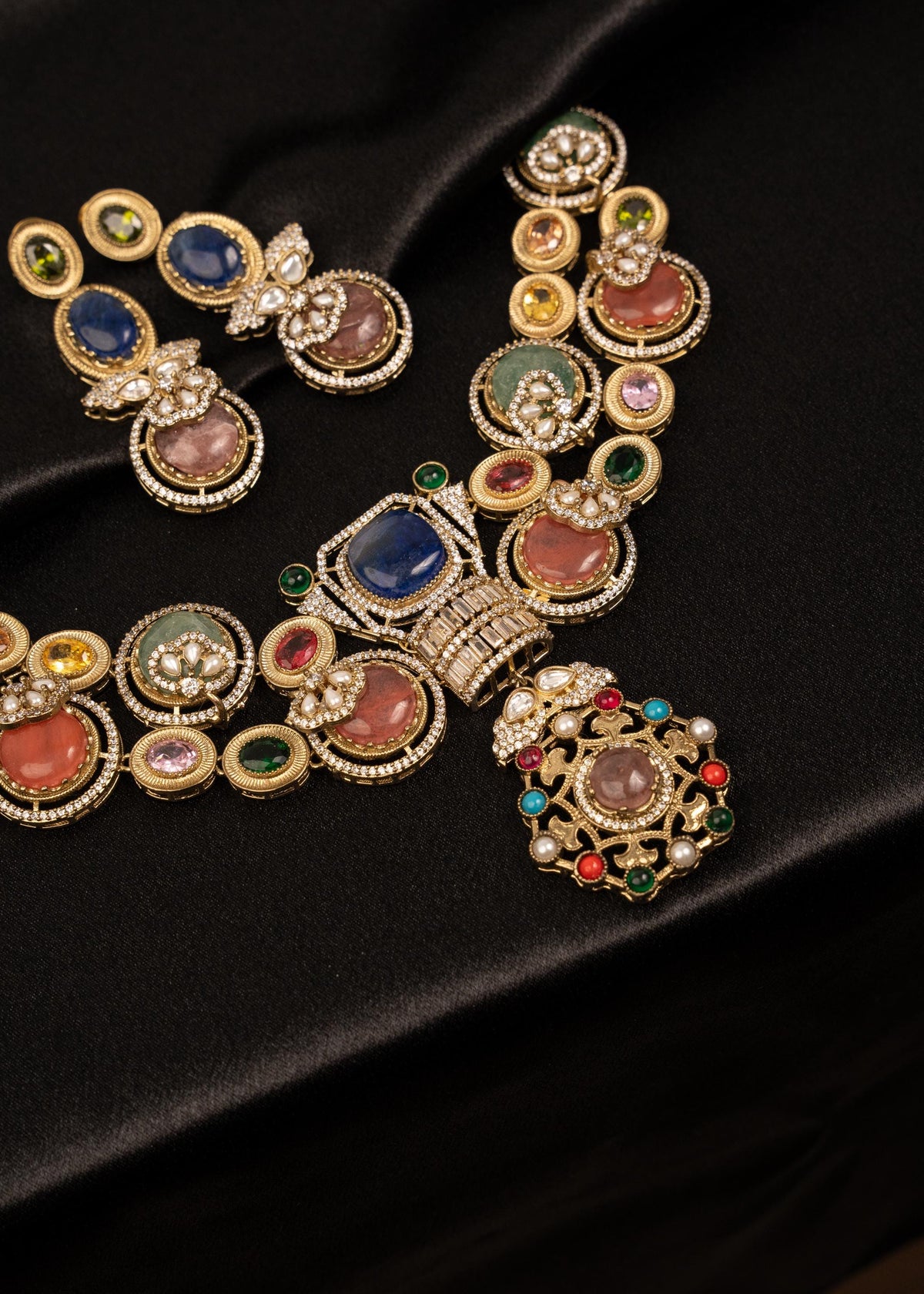 Premium Sabyasachi Inspired Choker Necklace Set/ Indian Statement Necklace Set/ Bollywood Jewelry/ Bridal Necklace/ Kundan Necklace